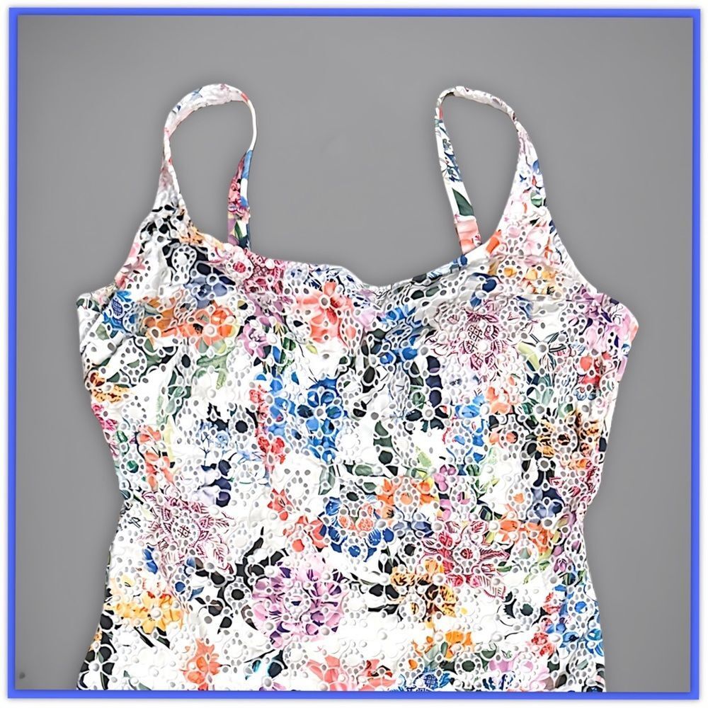 Johnny Was Neon Jungle Eyelet One Piece Swimsuit - Picture 9 of 16